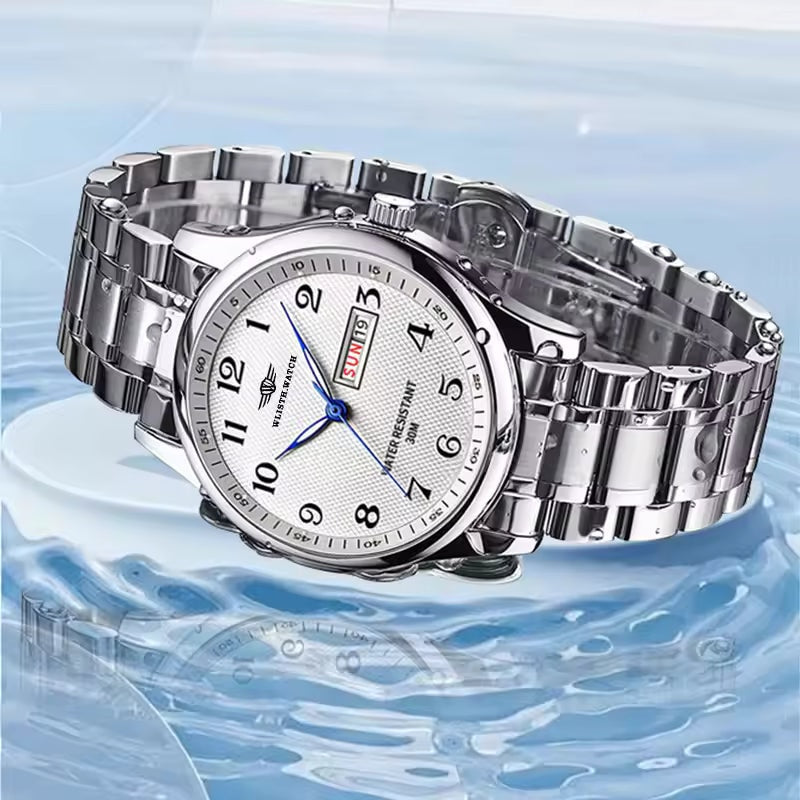 White Tonneau Skeleton Luxury Sport Watch VRC014