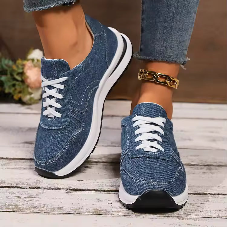 Women's Cushioned Lifestyle Sneakers - Blue #1748171