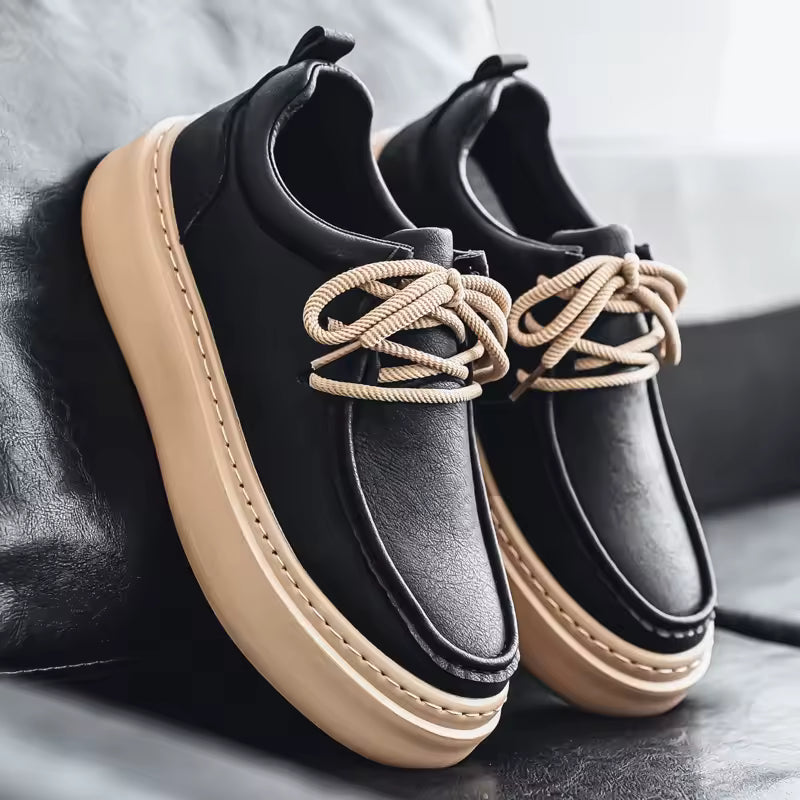 Men's Premium Court-Style Sneakers - Black #1705971