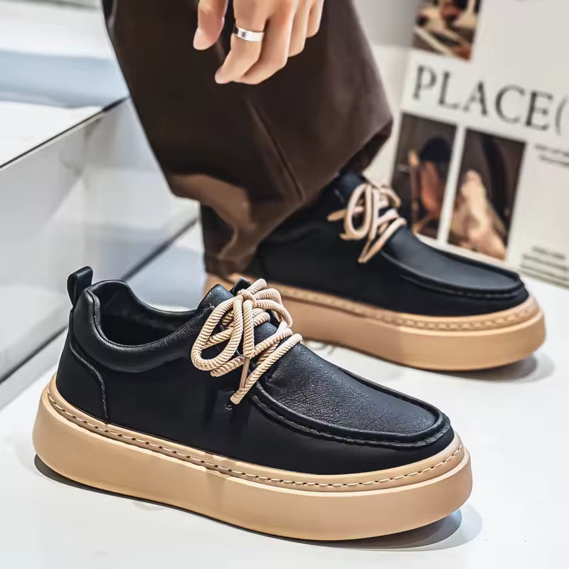 Men's Premium Court-Style Sneakers - Black #1705971