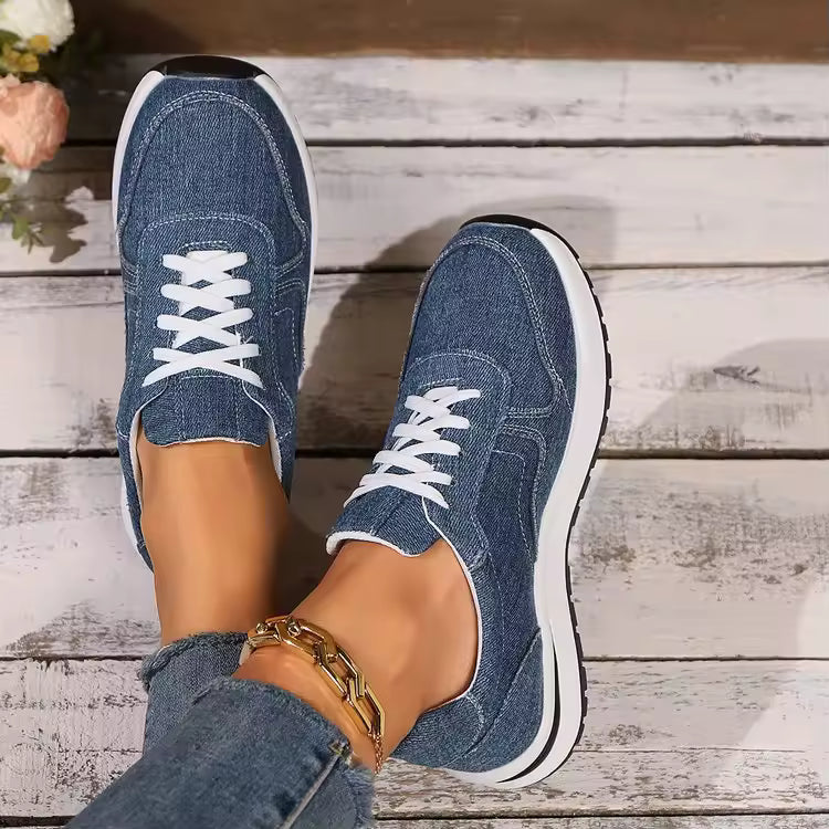 Women's Cushioned Lifestyle Sneakers - Blue #1748171