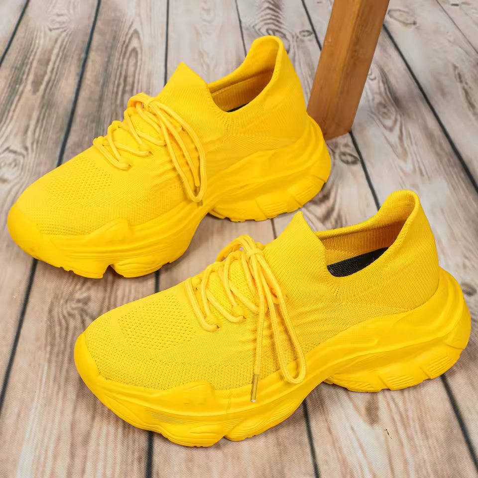 Women's Cushioned Lifestyle Sneakers - Yellow #1705682