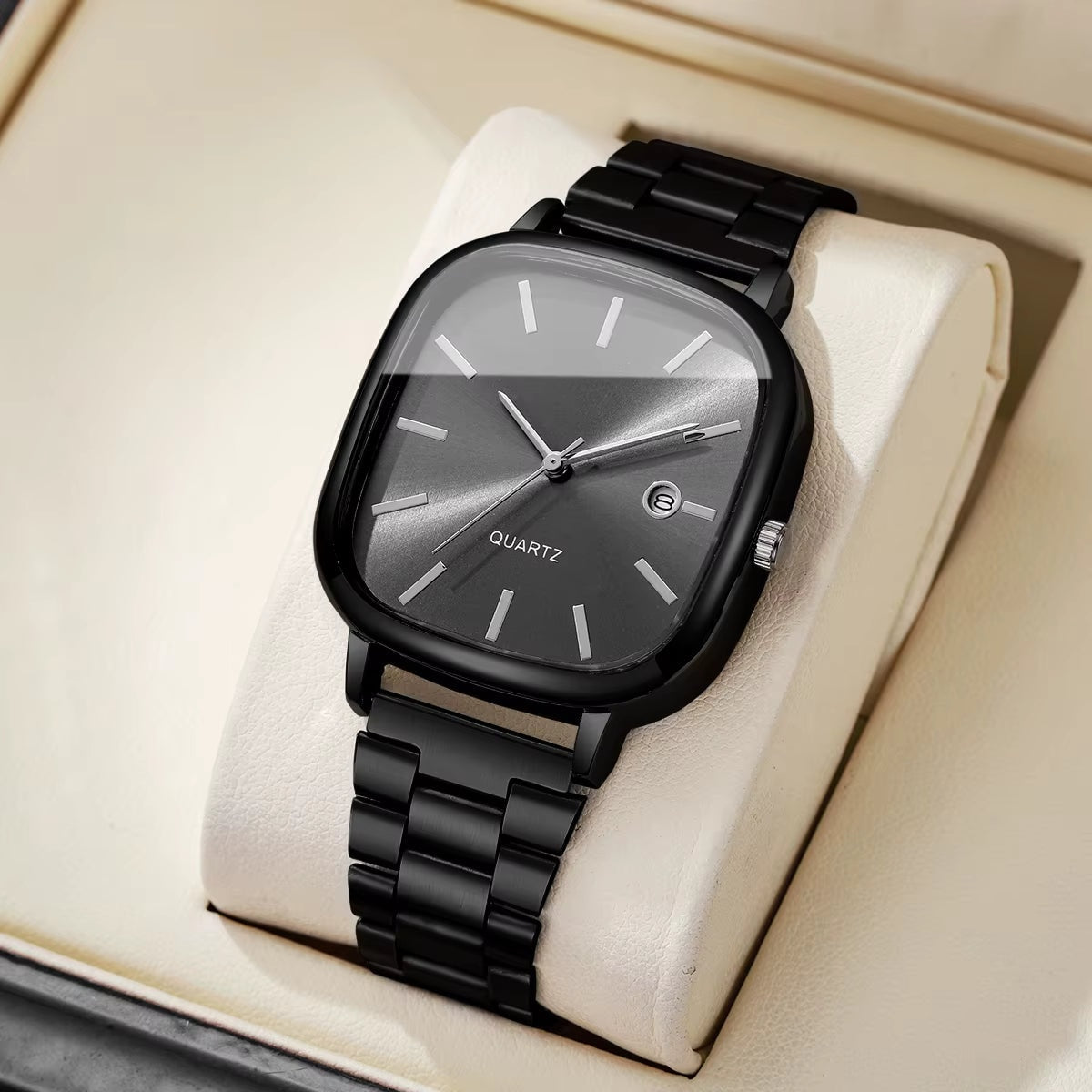 All-Black Tonneau Skeleton Sport Watch VRC011