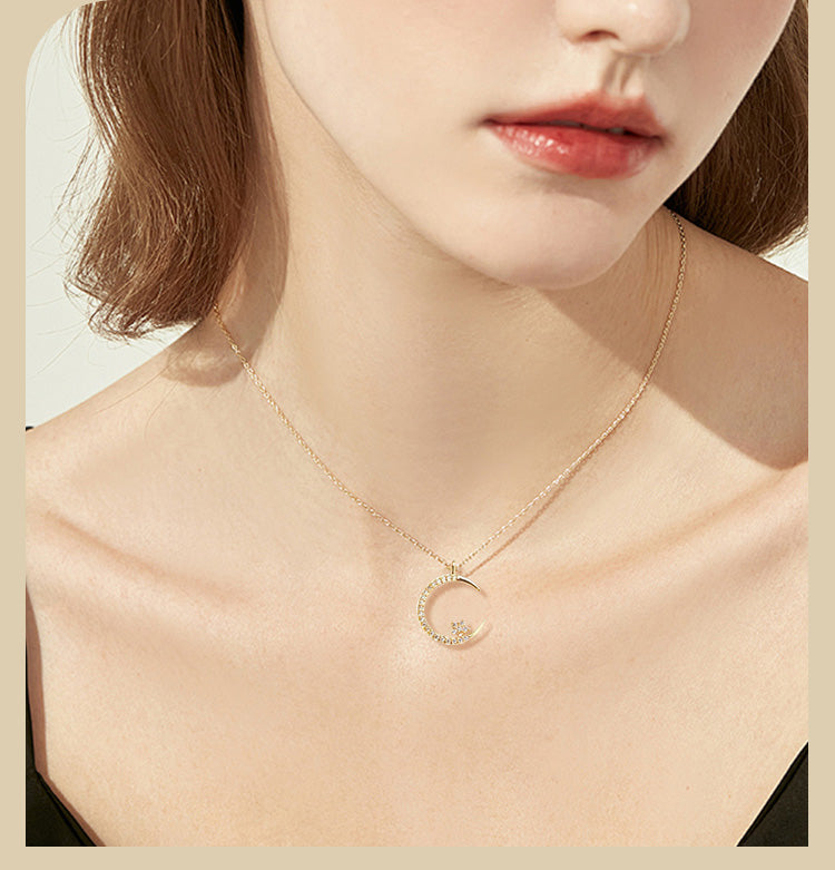 Twinkling Crescent Moon Necklace
