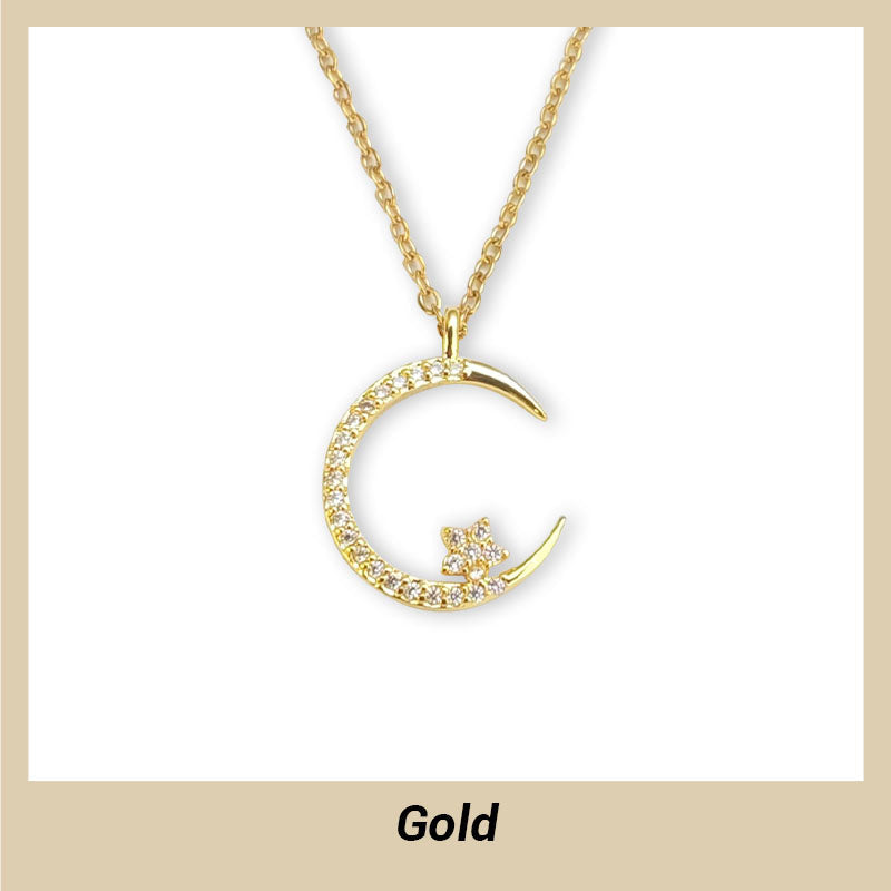 Twinkling Crescent Moon Necklace