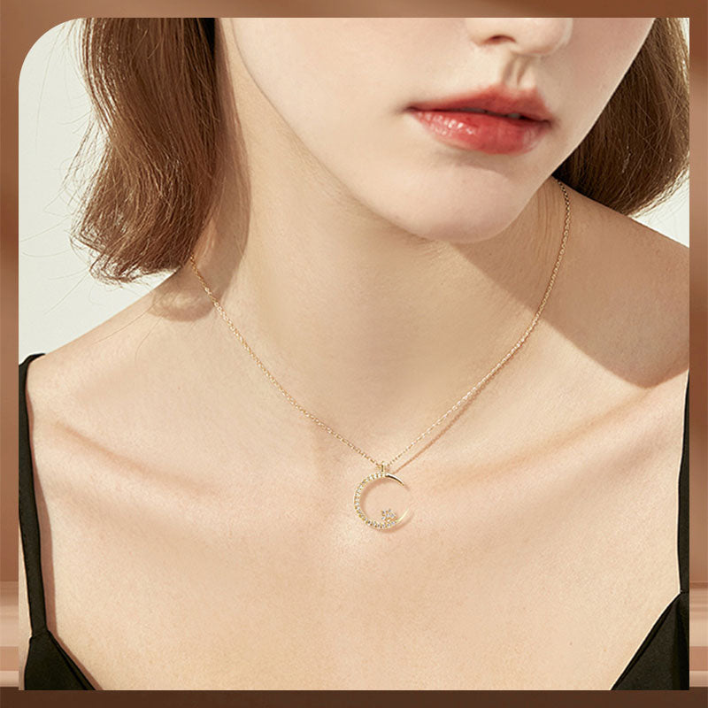Twinkling Crescent Moon Necklace
